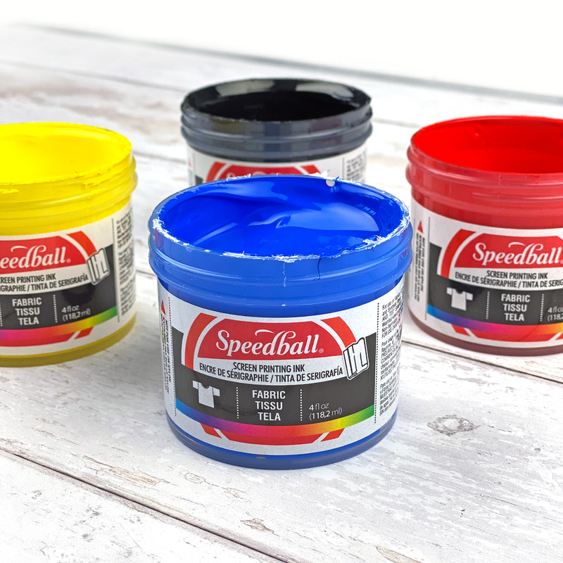 Speedball water based ink for silk screen at the Alien Design t-shirt factory.